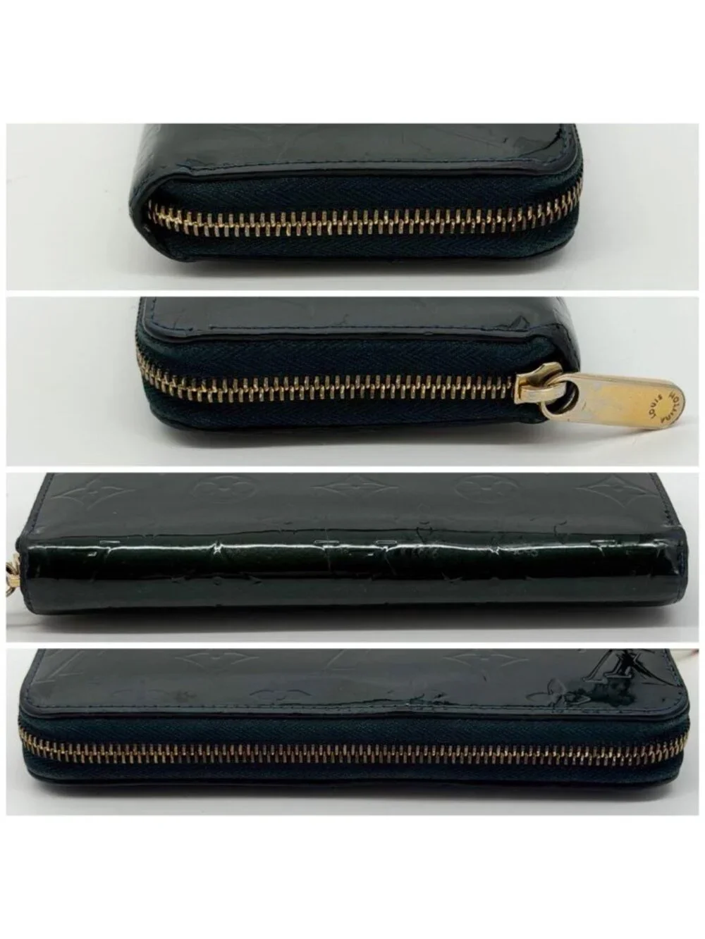 Louis Vuitton Zippy Wallet Vernis Green Monogram